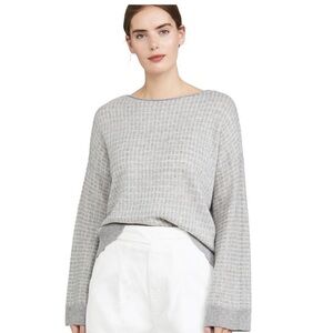 Vince Grid wool cashmere blend boatneck sweater